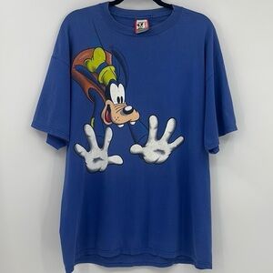 Disney Parks Vintage 90’s Goofy Big Face Double Sided and Stitch Tee Shirt